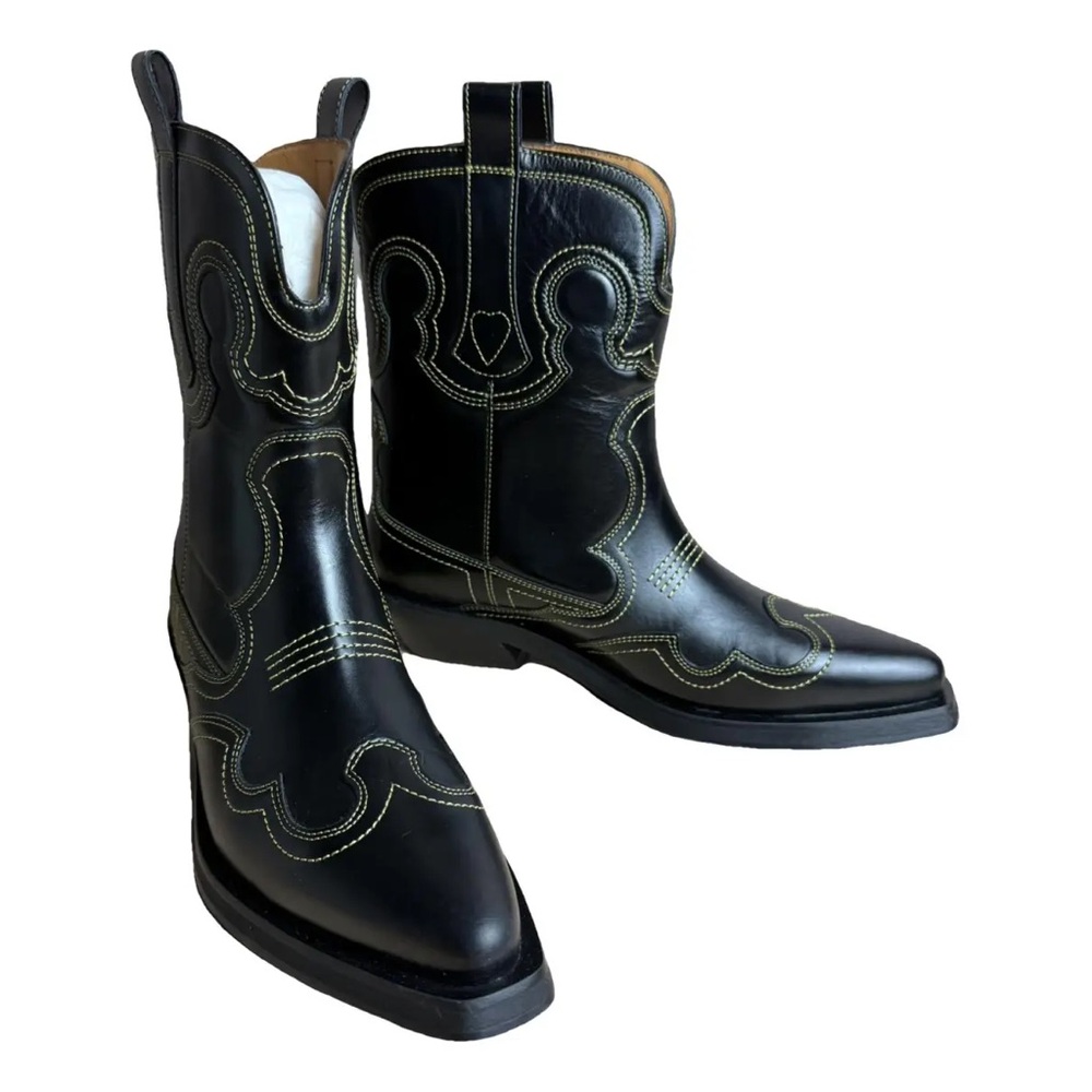 GANNI (EU 36) Black Western Embroidered Boots (never worn/in original packaging) - Picture 3 of 4
